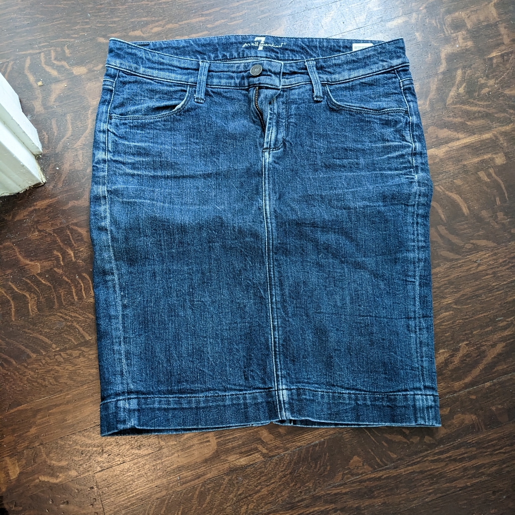 Seven For All Mankind Knee Length Denim Skirt